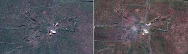 Фото последствий авиаудара по территории Сирии