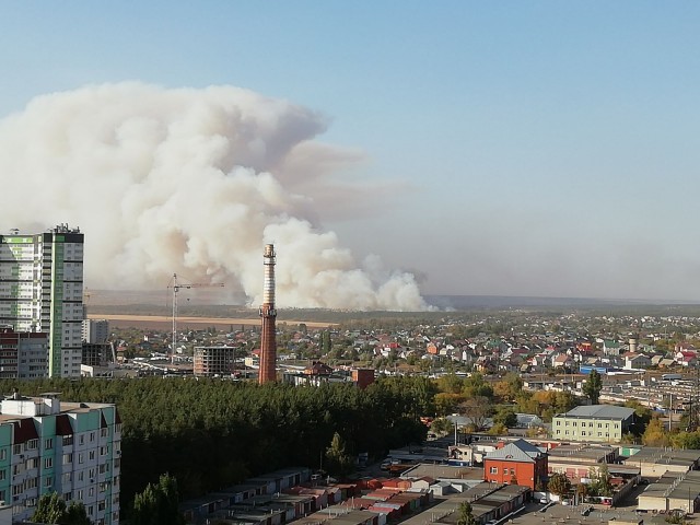 Воронеж, горит пригород
