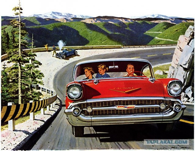 Винтажная реклама американских автомобилей.