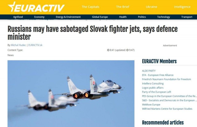 Словацкие истребители МиГ-29 для Украины не могут летать