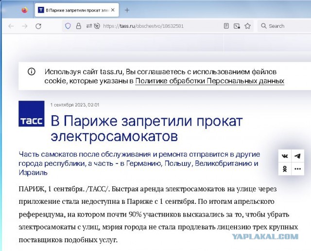 Володин провел опрос о полном запрете электросамокатов