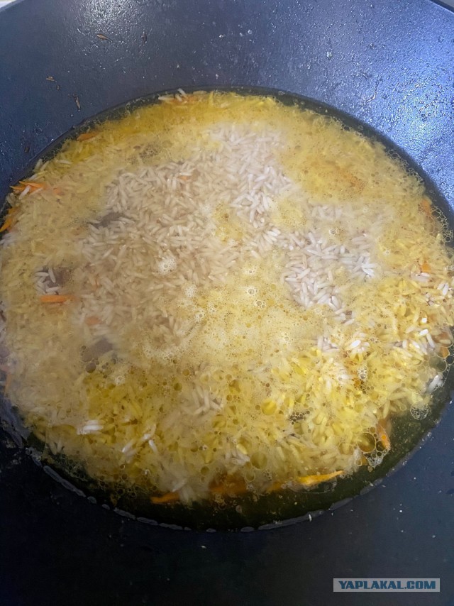 Плов из замоченного риса