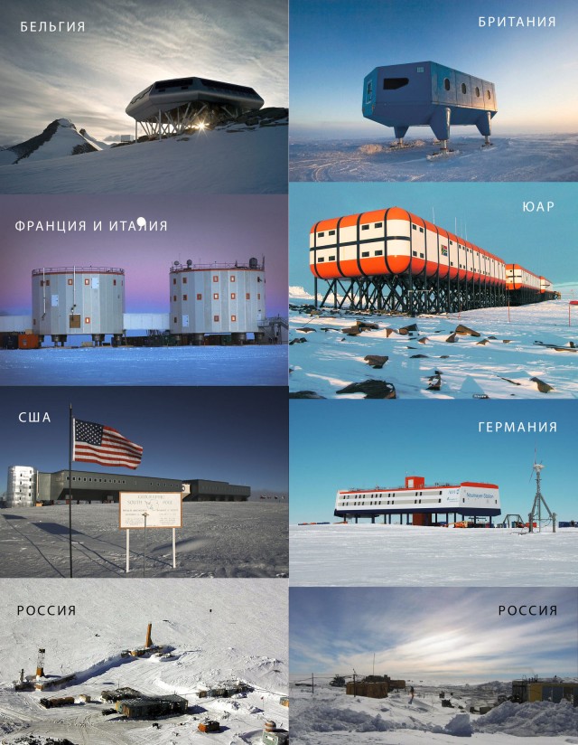 Сравнение полярных станций в Антарктиде