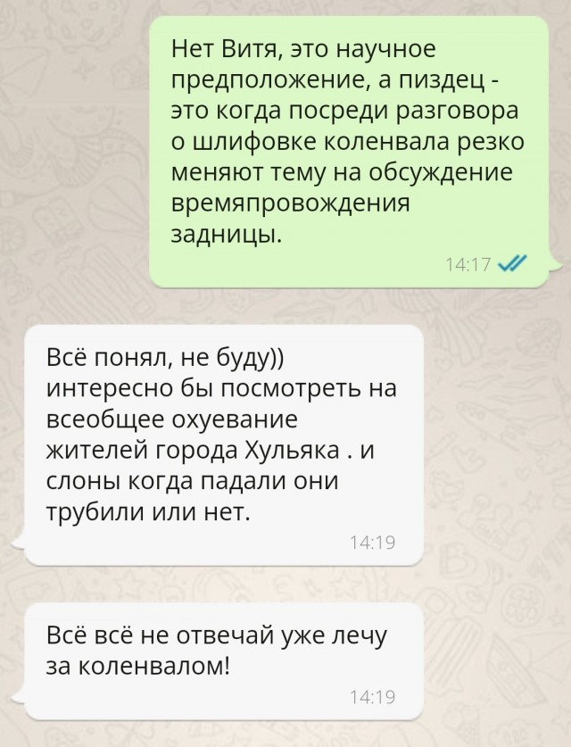 Коленвал, жопа, слоны, Хульяка