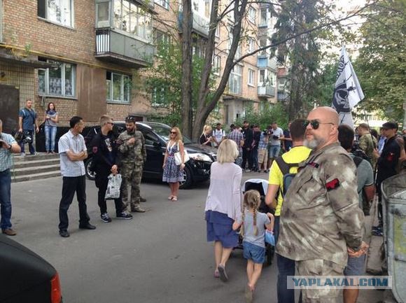 На месте убийства Бузины повесили доску