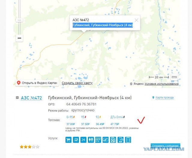 Цены на бензин в Губкинском