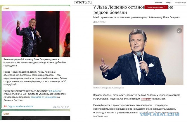 Помощь Льву Лещенко