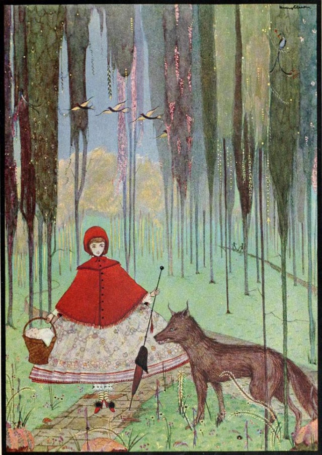Как выглядели бы иллюстрации "Красной шапочки" в исполнении разных художников