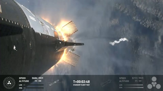 Starship полетел в третий раз. Вход в атмосферу