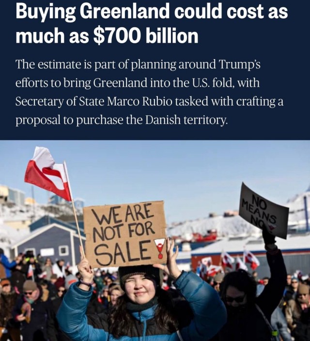 Рубио поручено подготовить предложение о покупке Гренландии в ближайшие недели, — телеканал NBC.