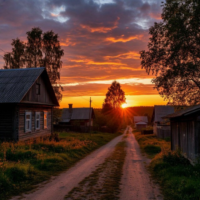 Летний вечер в деревне
