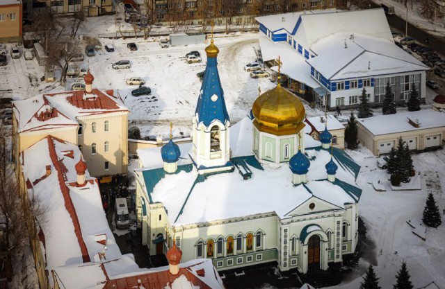 Зимний Челябинск с высоты птичьего полета