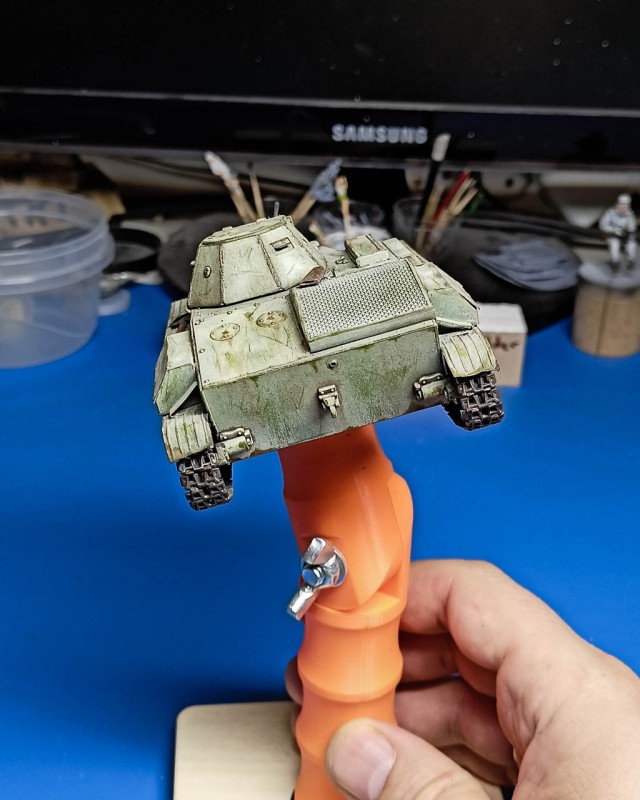 Зимняя диорама с танком т-60 и танковым десантом