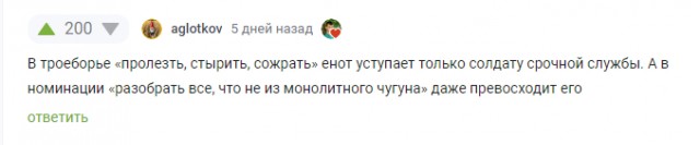 Пасаны, отговорите от Енота! Это не то, что на батарейках среди нас.