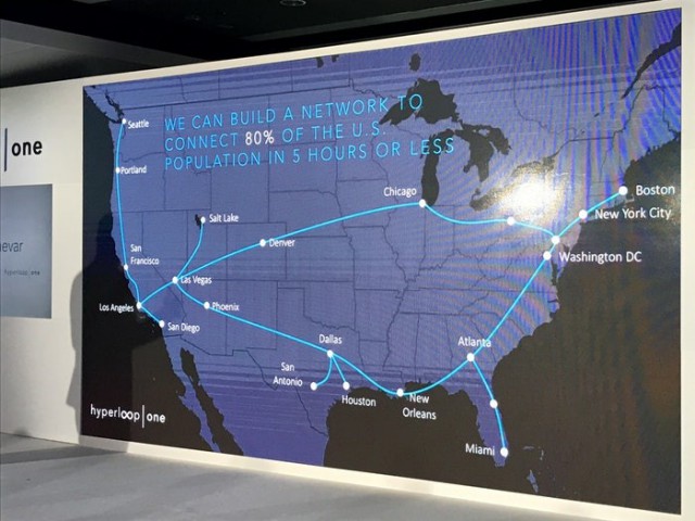 1800 км за 1 час 48 минут: первые 11 маршрутов Hyperloop One в США