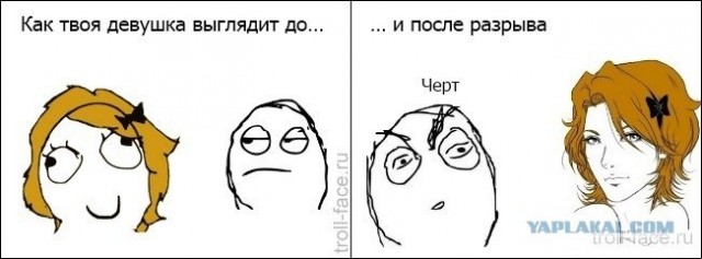 Девушка до разрыва и после