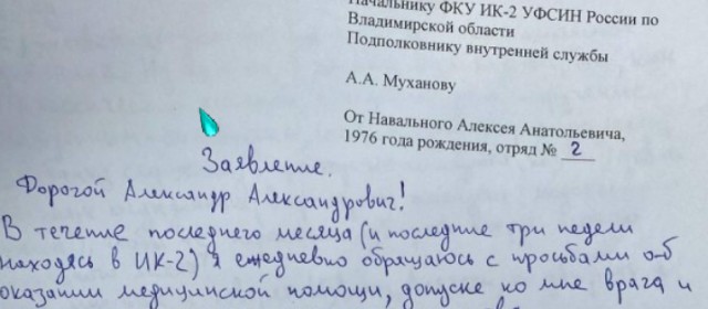Алексей Навальный объявил голодовку в колонии