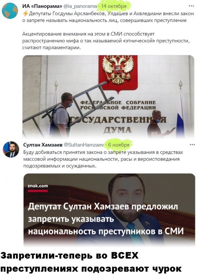 Депутат Госдумы предложил запретить указывать национальность, расу и веру преступников после случая в Новых Ватутинках