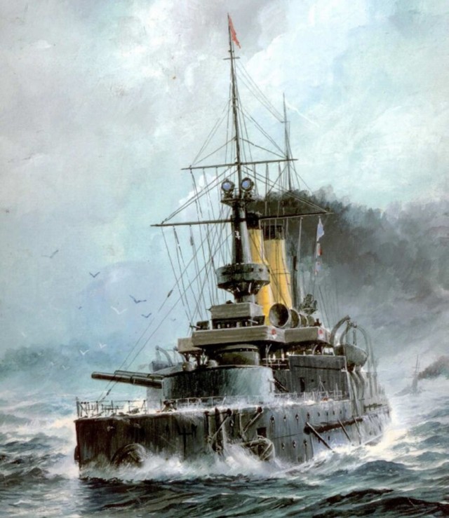 Крейсер «Аврора» в Маниле после Цусимского боя.1905 год