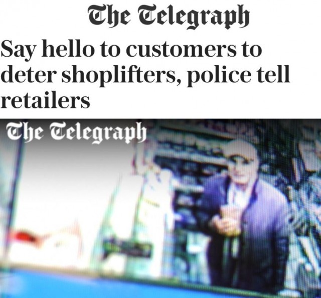 «Полицейские советуют магазинам приветствовать покупателей, чтобы отпугнуть воров»