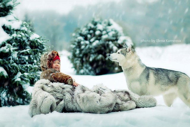 Дети и животные в фотографиях Елены Карнеевой