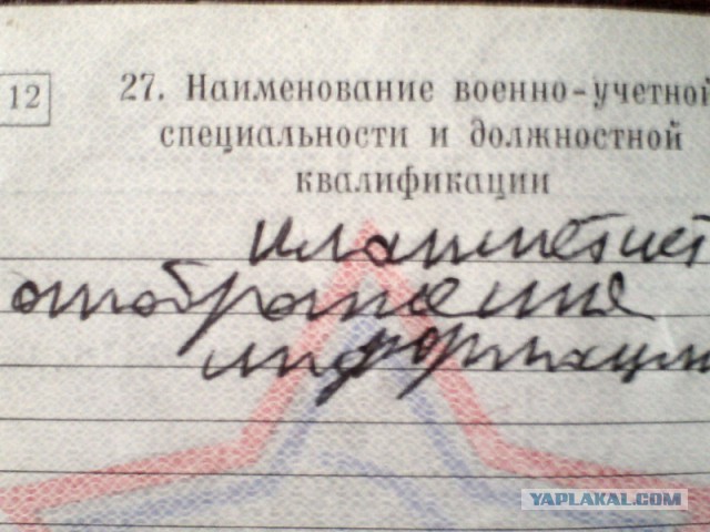 А у кого какая в военнике специальность?