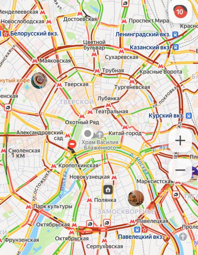 Рекордные 10-балльные пробки зафиксировали впервые в этом году в Москве