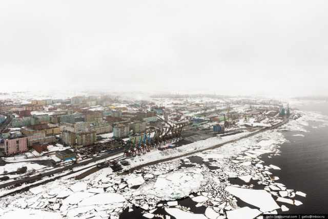 Норильск и Дудинка с высоты