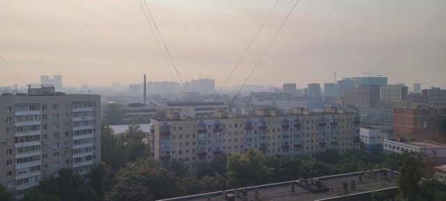 На видео — природный пожар в Рязанской области, дым от которого дошёл до Москвы. И Москва покрыта смогом
