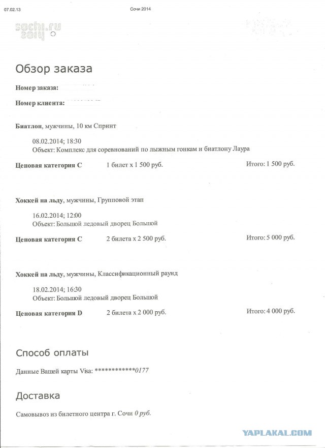 Цены на билеты Олимпиады 2014