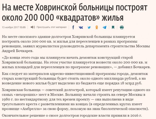 Ну вот и все. Ховринская больница