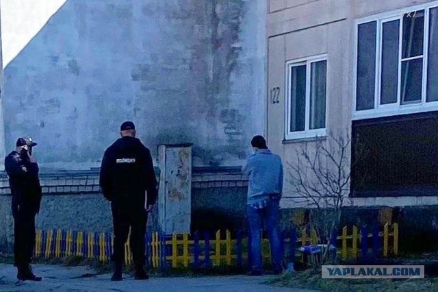 В Пскове местные жители вызвали полицию из-за желто-синего штакетника