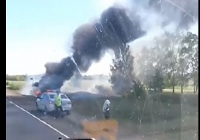 Видео взрыва под Воронежем при прохождении колонны ЧВК
