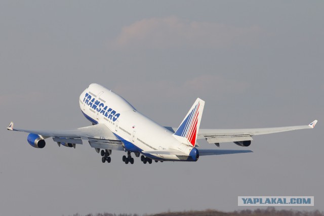 Взлет Пхукет Трансаэро Боинг 747-400