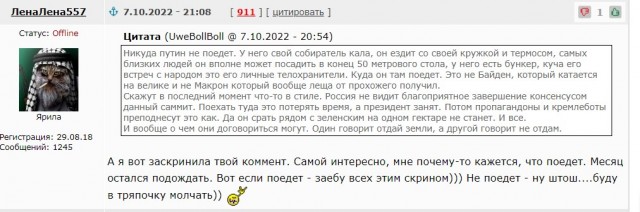 Путин не поедет на саммит G20 в Индонезию