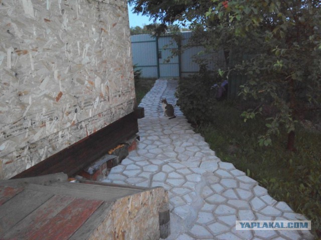 Садовая дорожка и скамейка для отдыха