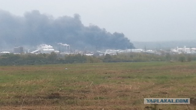 Крупный пожар на заводе «Лукойла» в Нижегородской области