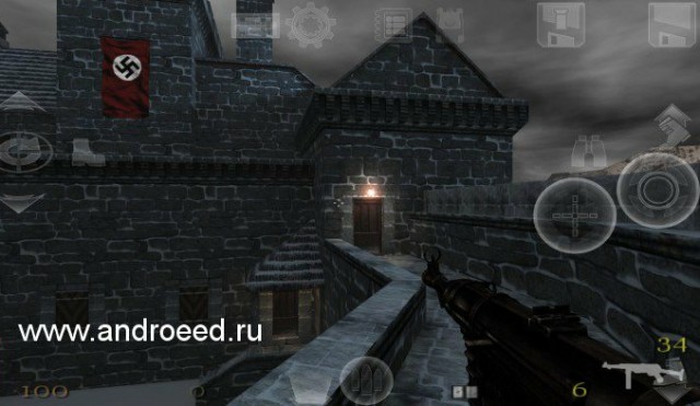 Замок из компьютерной игры Wolfenstein