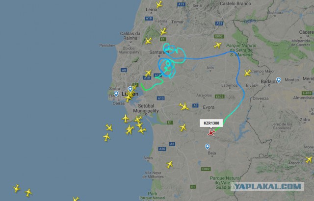 В небе над Португалией летал плохо контролируемый пилотами самолёт компании Air Astana
