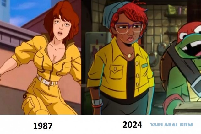 Эйприл о'Нил в Черепашках-ниндзя в 1987 и 2024