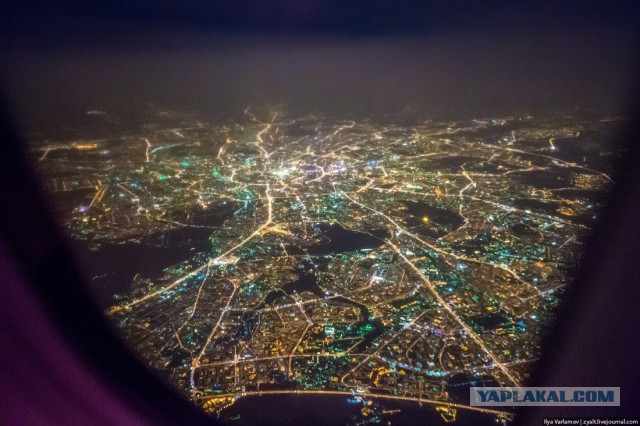 Полет над ночной Москвой