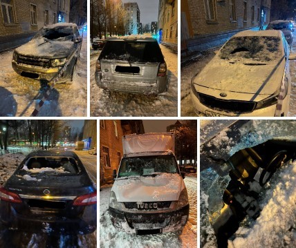 Беспощадная чистка льда с крыши дома в Москве