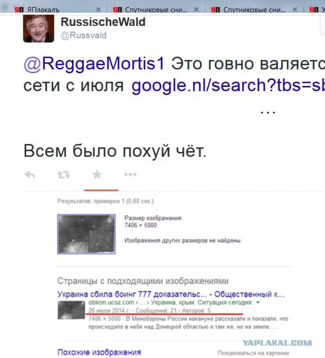 Спутниковые снимки атаки на "Боинг"