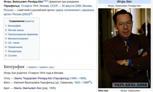 На 88-м году умер народный артист России Эмиль Кио