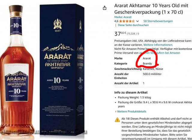 Армянский коньяк — все, теперь армяне вместо «Арарата» будут пить бренди