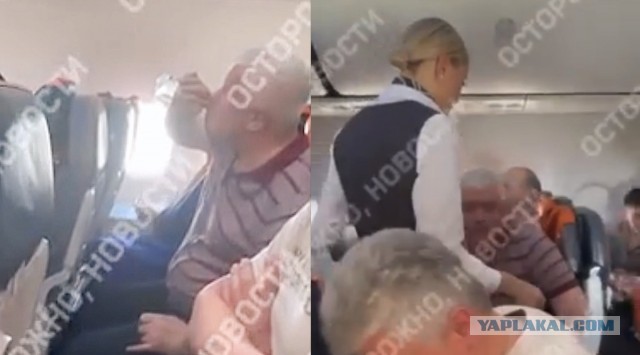 Как русские мужики помогли стюардессе скрутить неадекватного пассажира прямо в самолёте