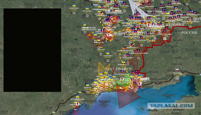 А тем времен карта боев Новороссии