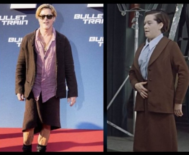 Брэд Питт на красной дорожке в "костюме Людмилы Прокофьевны"