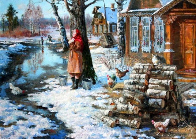 Приход весны в деревню