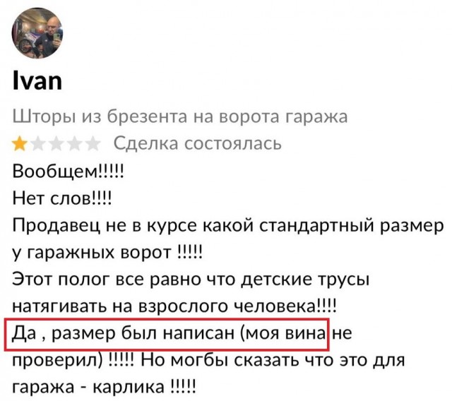 Отзывы на Авито? Или осеннее обострение